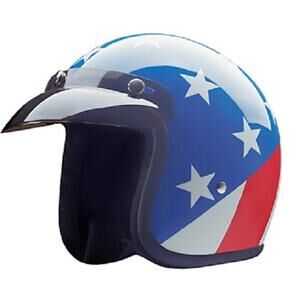 HCI-10 Captain America Open Face Scooter Motorcycle Helmet Visor Blue/Red/White